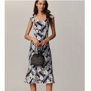 NWT Anthropologie Maeve The Cecily Fit & Flare Sweetheart Dress: Magic Fabric